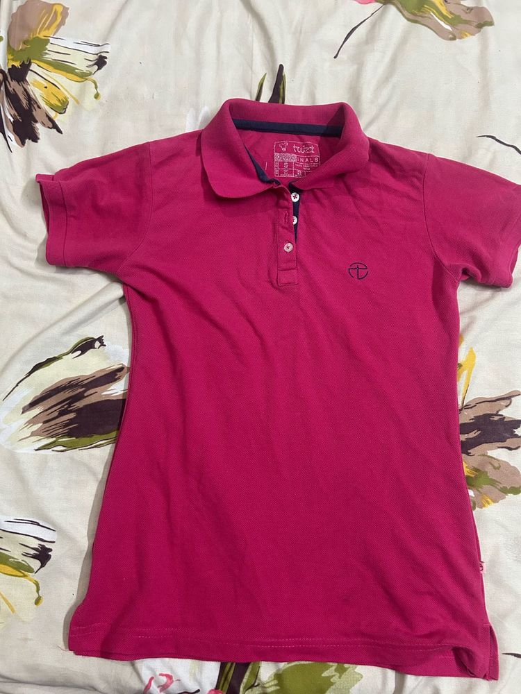 Women's Pink Polo T-Shirt