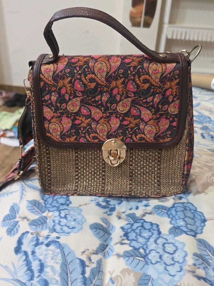 Boho Paisley &amp; Woven Handbag
