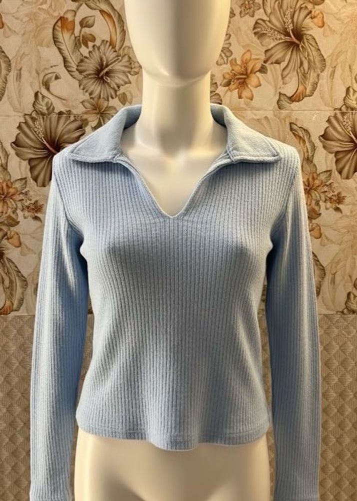 Cute Blue Long Sleeve Top