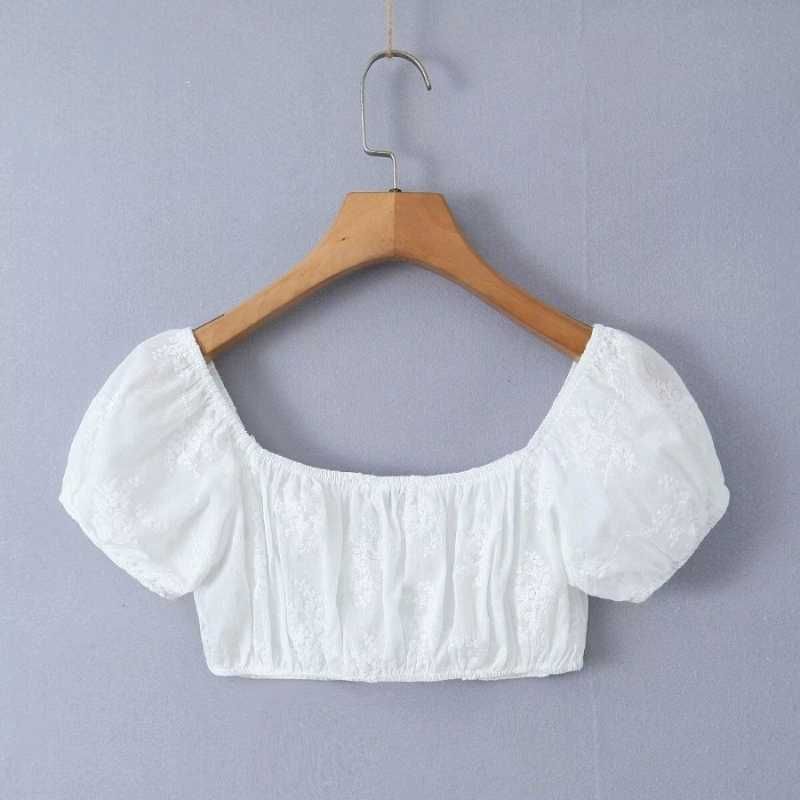 chikankari white top