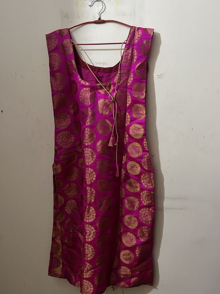 Pink &amp; Gold Ethnic Kurta