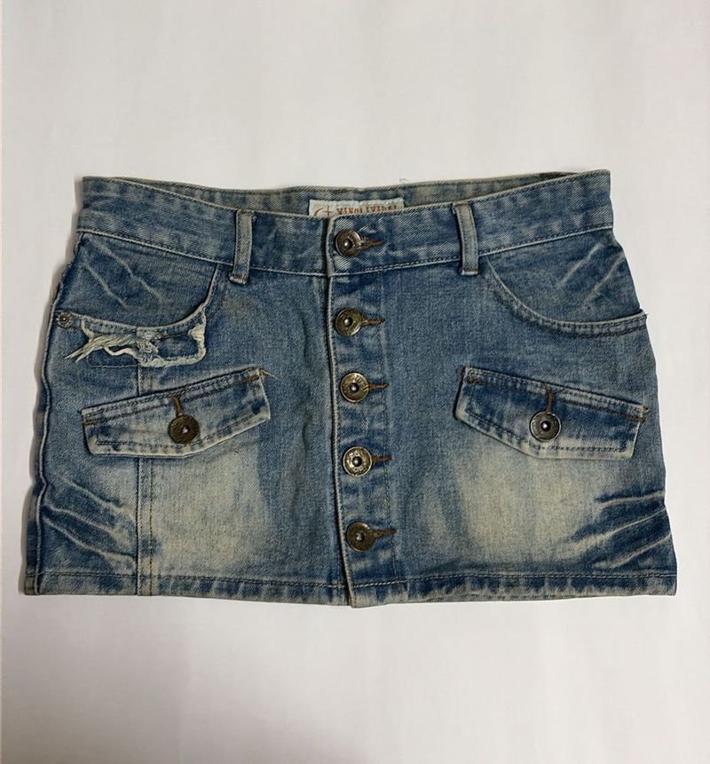 Y2k Denim Micro Mini Skirt