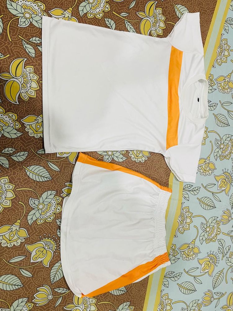 New White &amp; Orange Athletic Set