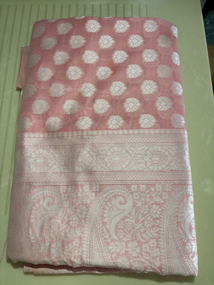 Pink Banarasi Silk Saree
