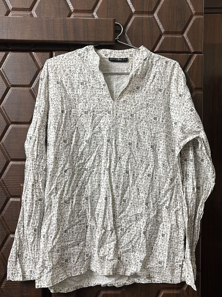 Men’s Shatranj  Printed Kurta&amp; ketch shirt
