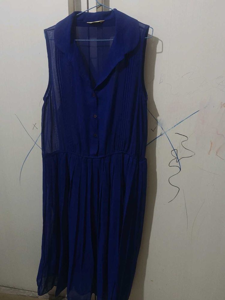 Chic Royal Blue Sleeveless Dress