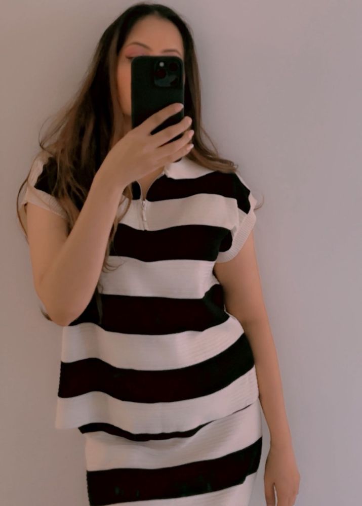 Striped Top &amp; Skirt Set