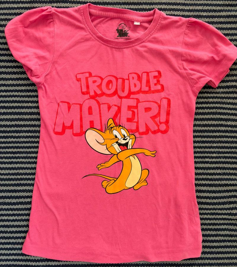 Kids Tshirt for girls | Pink Jerry "Trouble Maker"