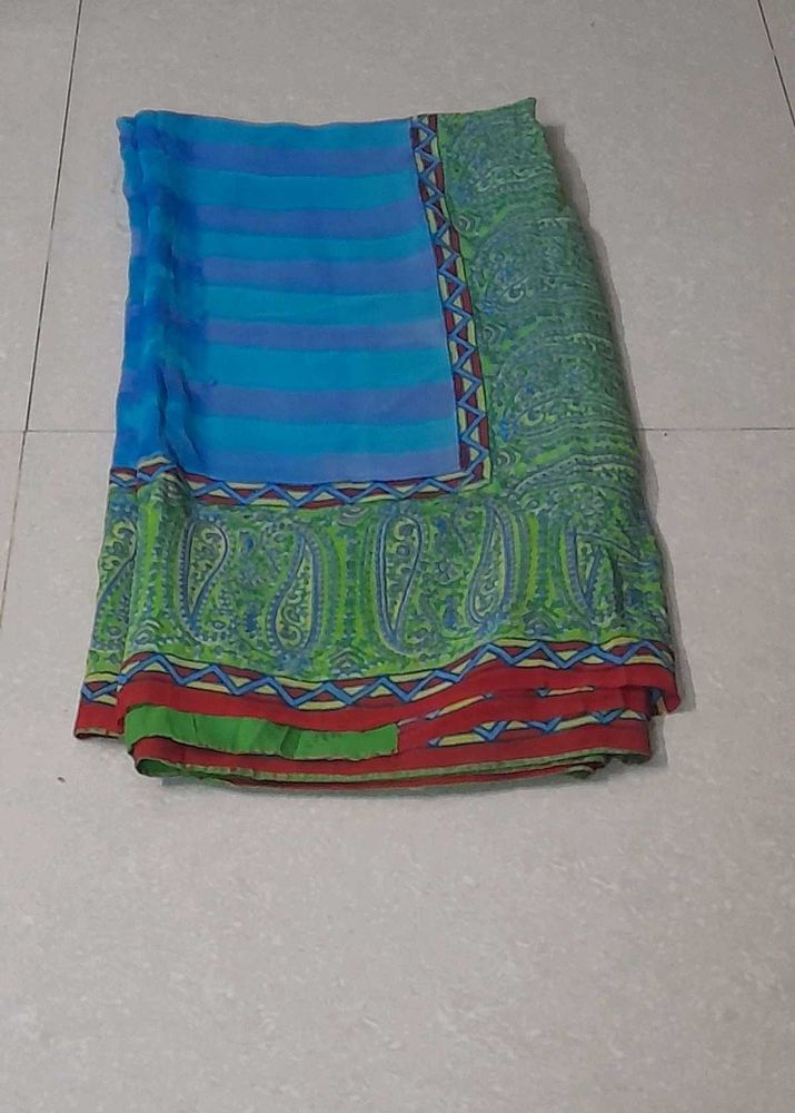 Blue &amp; Green Saree