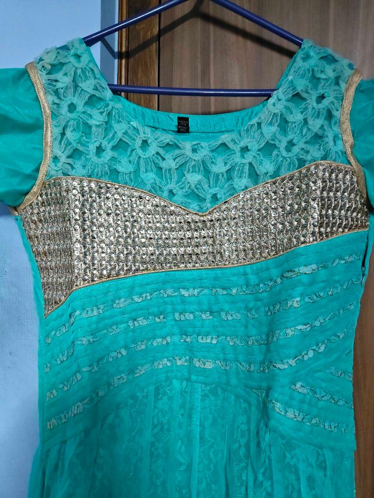 Stunning Teal Gown with Sequins