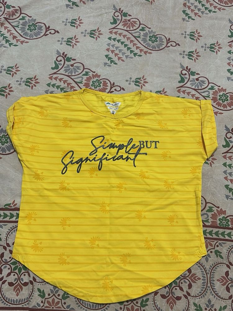 Yellow Casual Top for Girls|Women