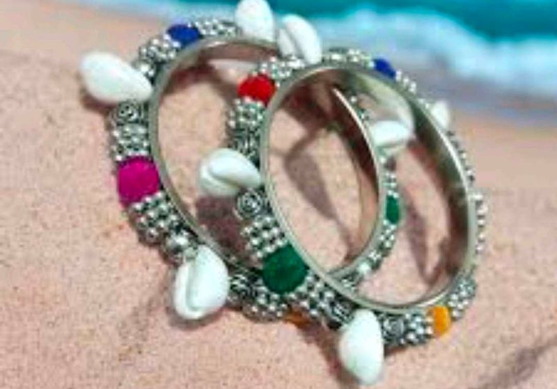 Boho Chic Bangles with Shells &amp; Beads
