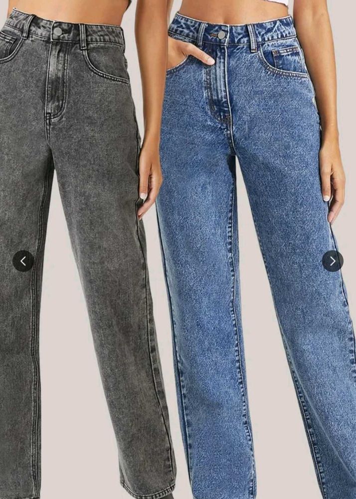 Solid Jeans Combo! Grey and Blue Straight Fit