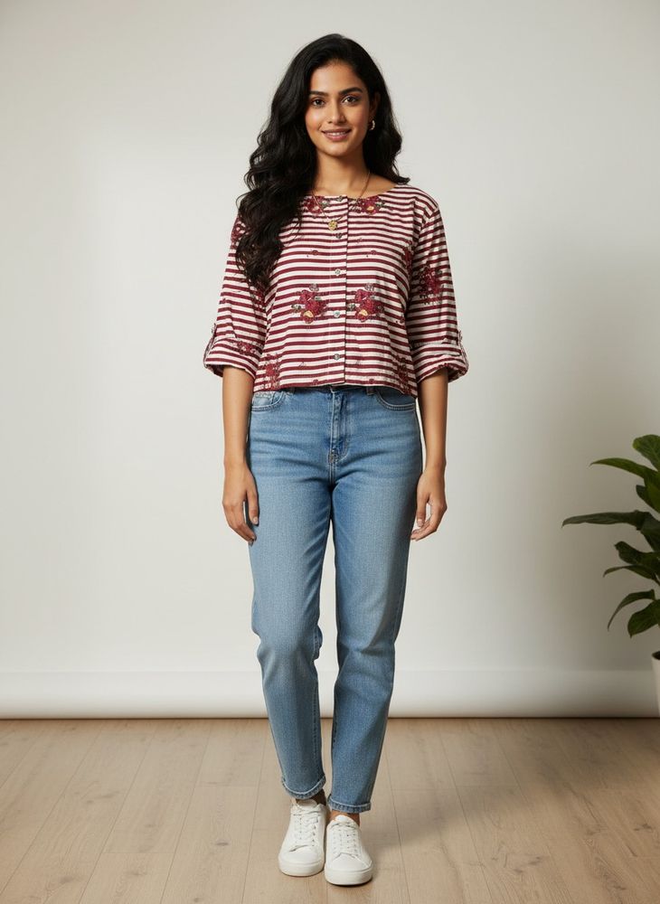 Beautiful Floral Crop Top For Women