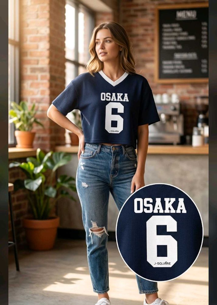 🖤  black 🖤 Osaka Cropped Jersey Top