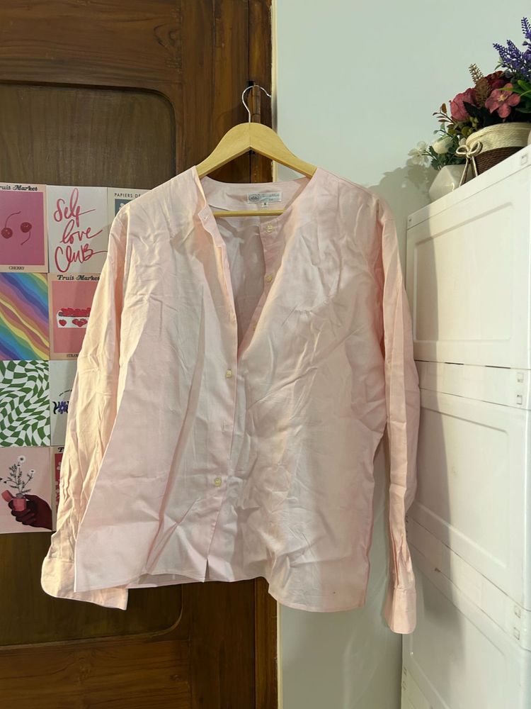 Light Pink Collared Button-Up Shirt