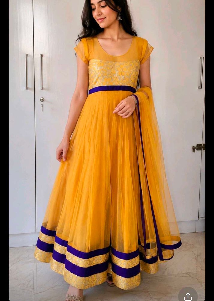 Stunning Yellow Anarkali Gown
