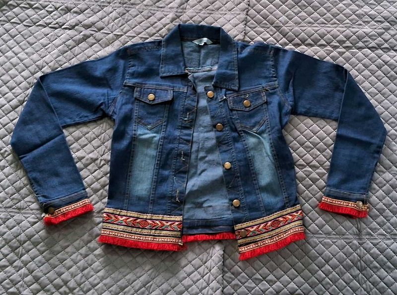 Denim Jacket with Trim