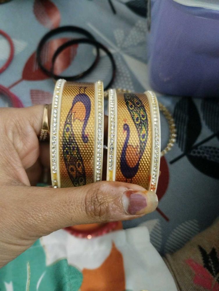 White Peacock Bangles