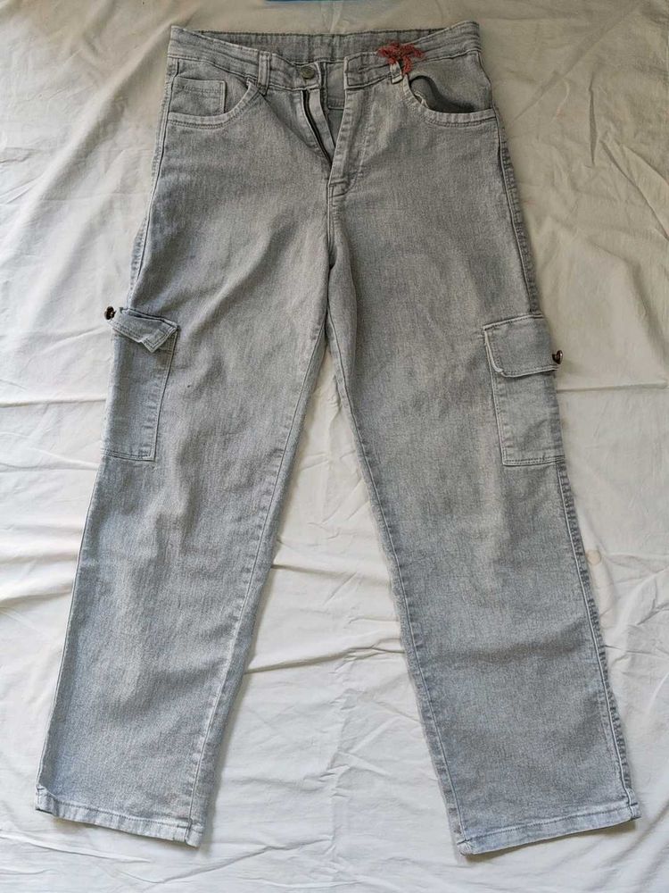Light Wash Cargo Jeans