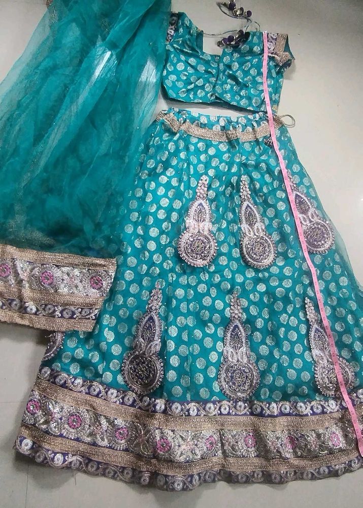 Beautiful Teal Lehenga Choli Set