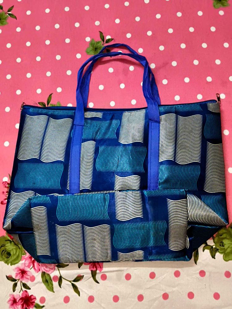Unique Blue Patterned Tote Bag