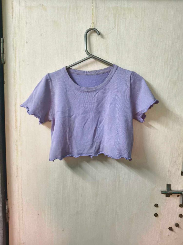 Cute Cropped Lavender Top
