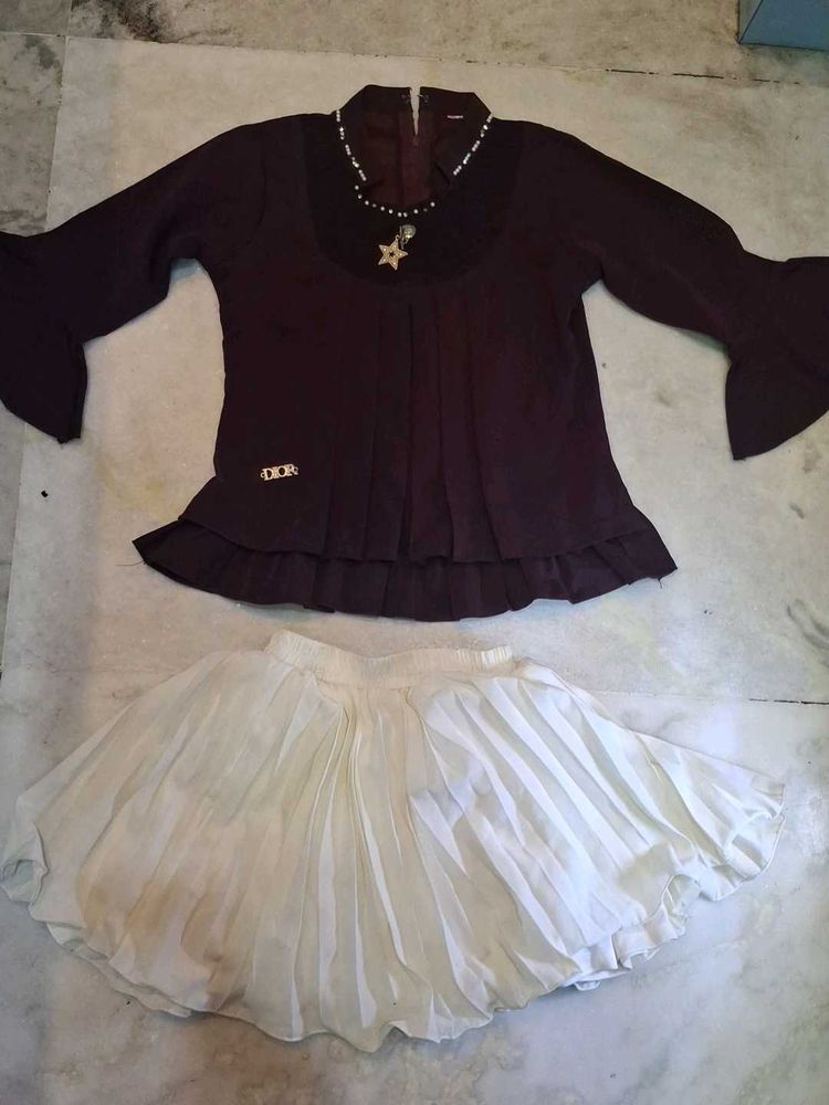 Cute Girls Top and Skirt Set