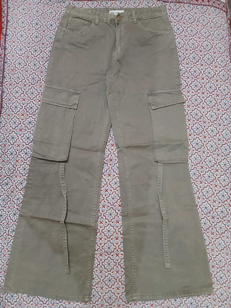 Khaki Cargo Denim Jeans