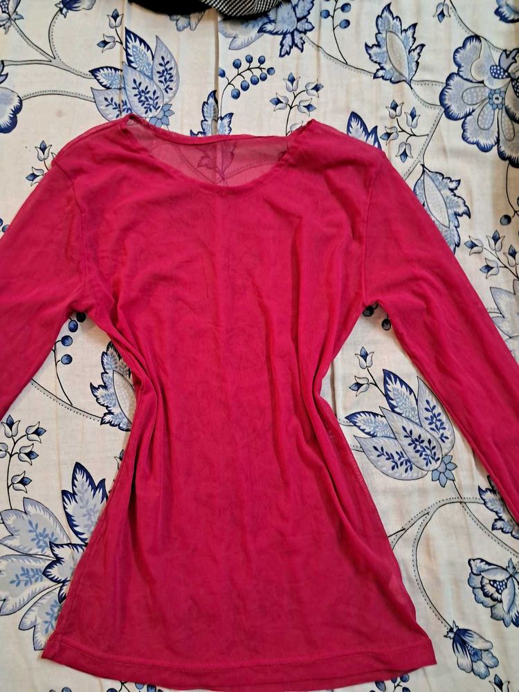 Sheer hot pink top