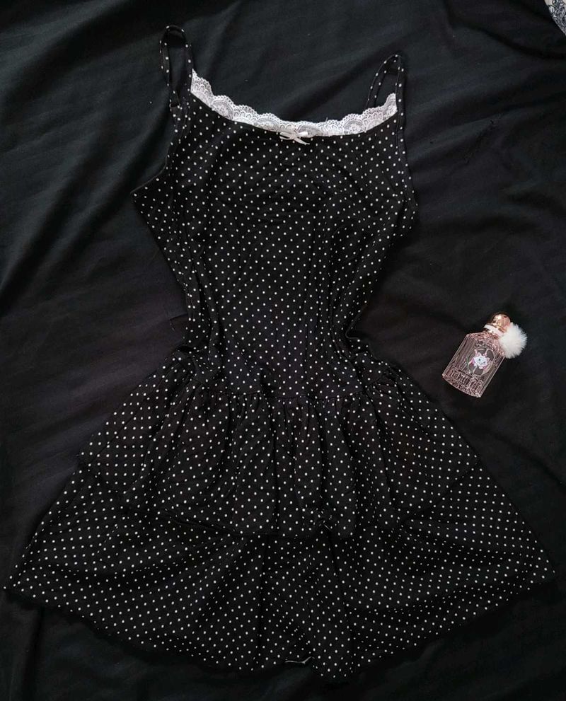 ⋆. 𐙚 Polka Dot Layered Minidress ! ﹒  ◡◡
