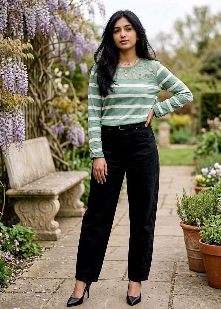 Chic Striped Long Sleeve Top