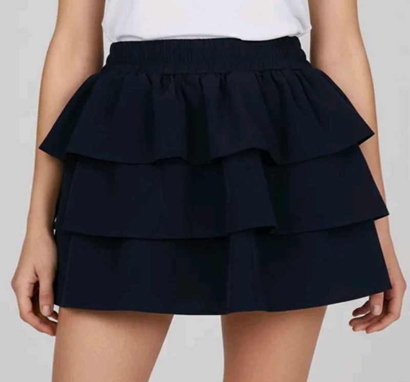 High-rise Layered Mini Skirt