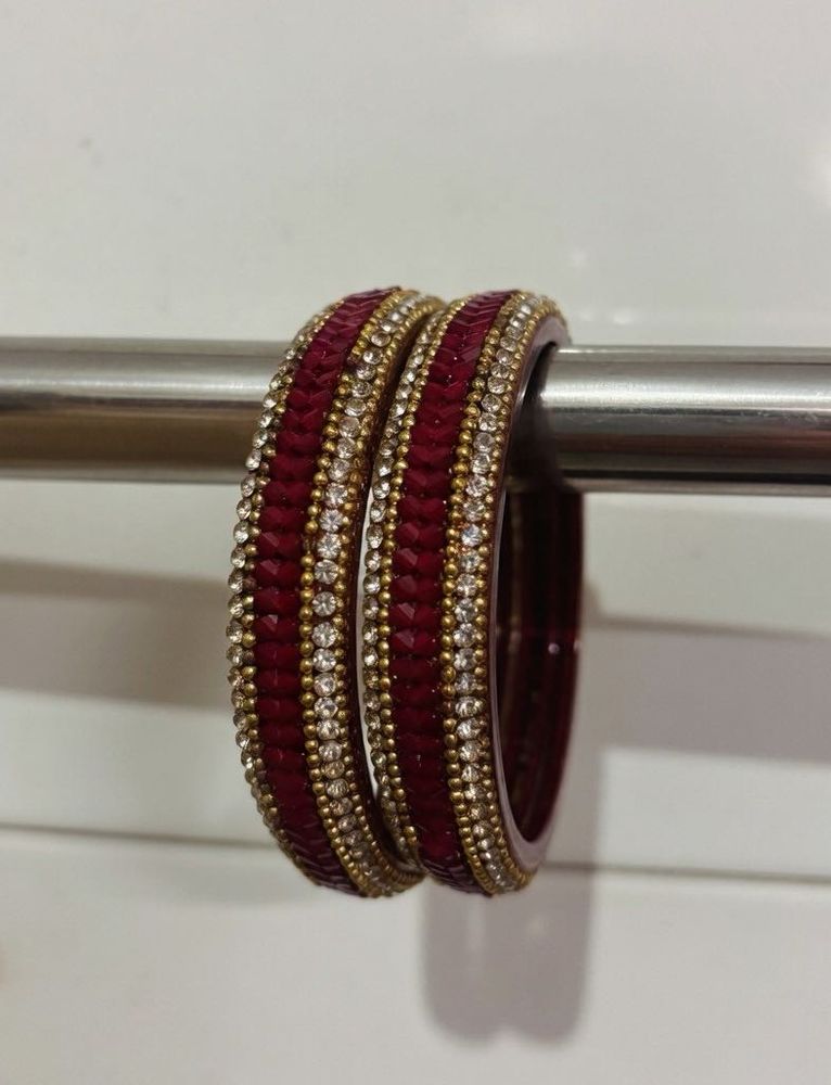 Maroon Stone Bangles