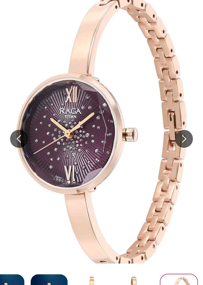 Elegant Rose Gold Titan Raga Watch