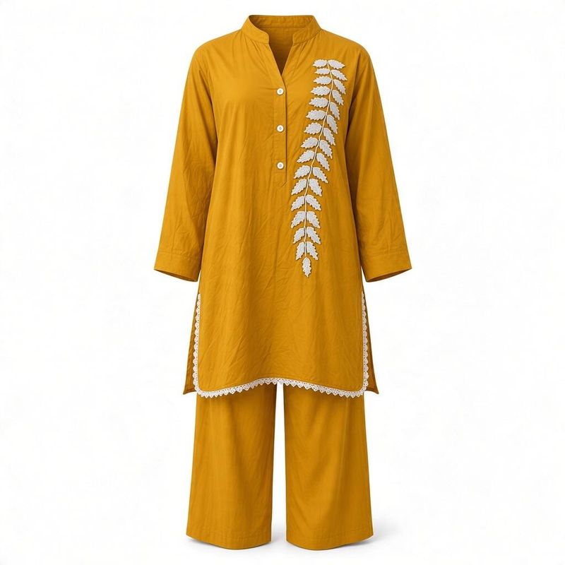 Stylish Yellow Kurta Set with Pants
