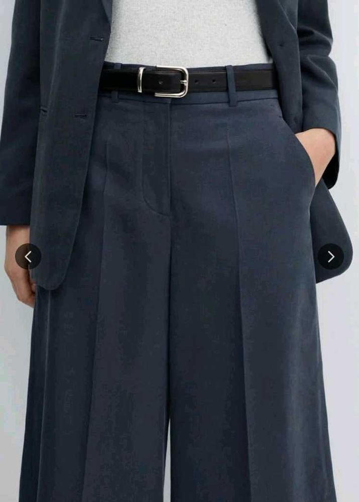 Blue Culottes with White Tank Top