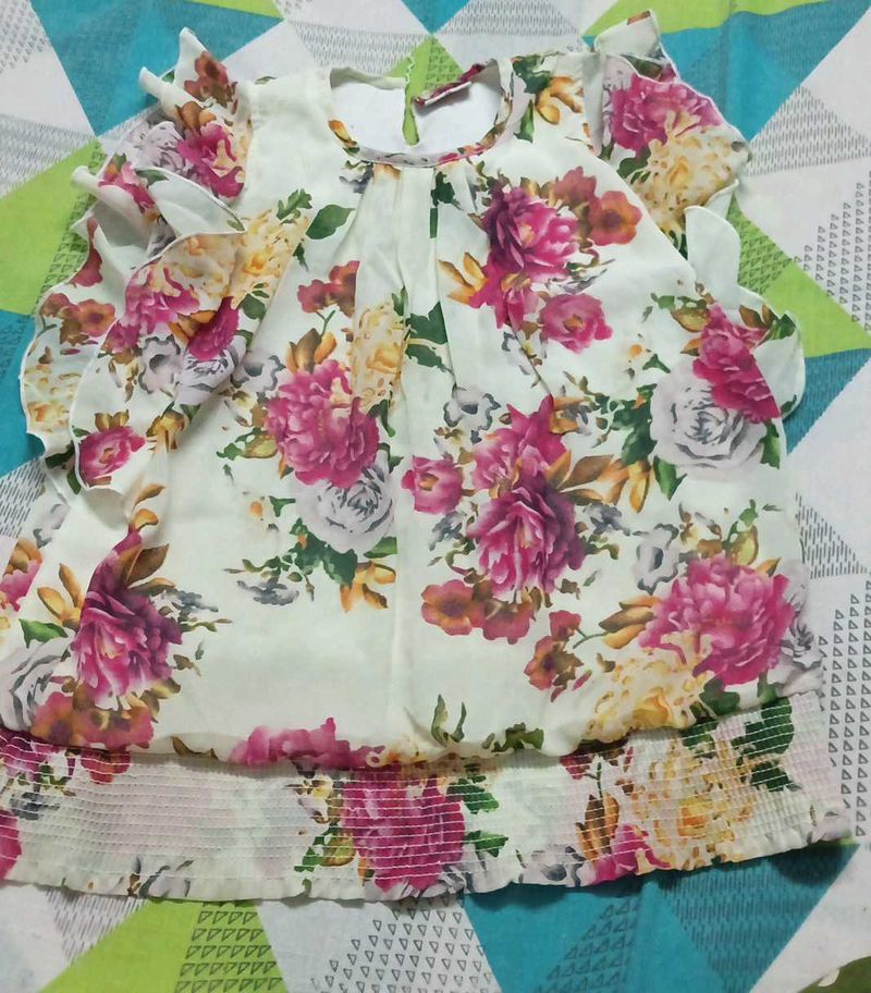 Floral Print Chiffon Top