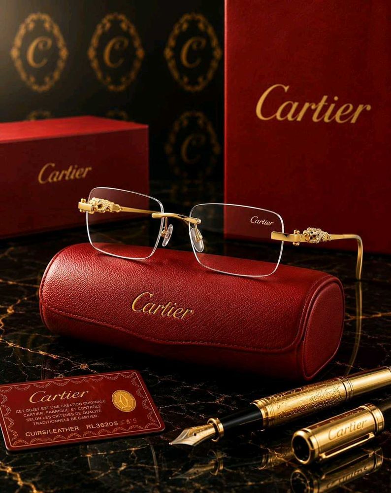 Cartier Rimless Spectacles with Gold Accents