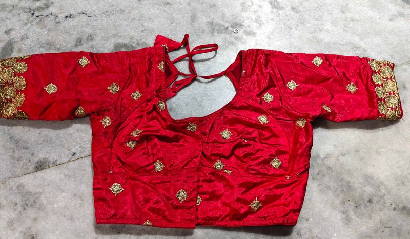 Red Embroidered Blouse