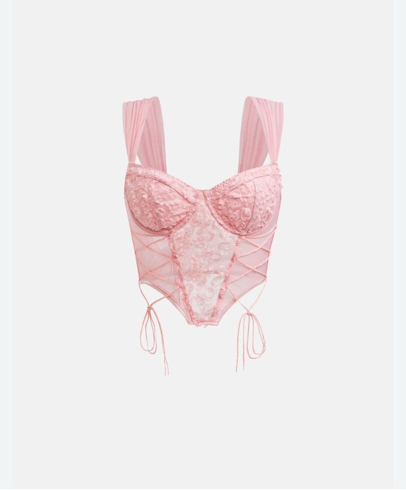 Pink Lace Corset Top