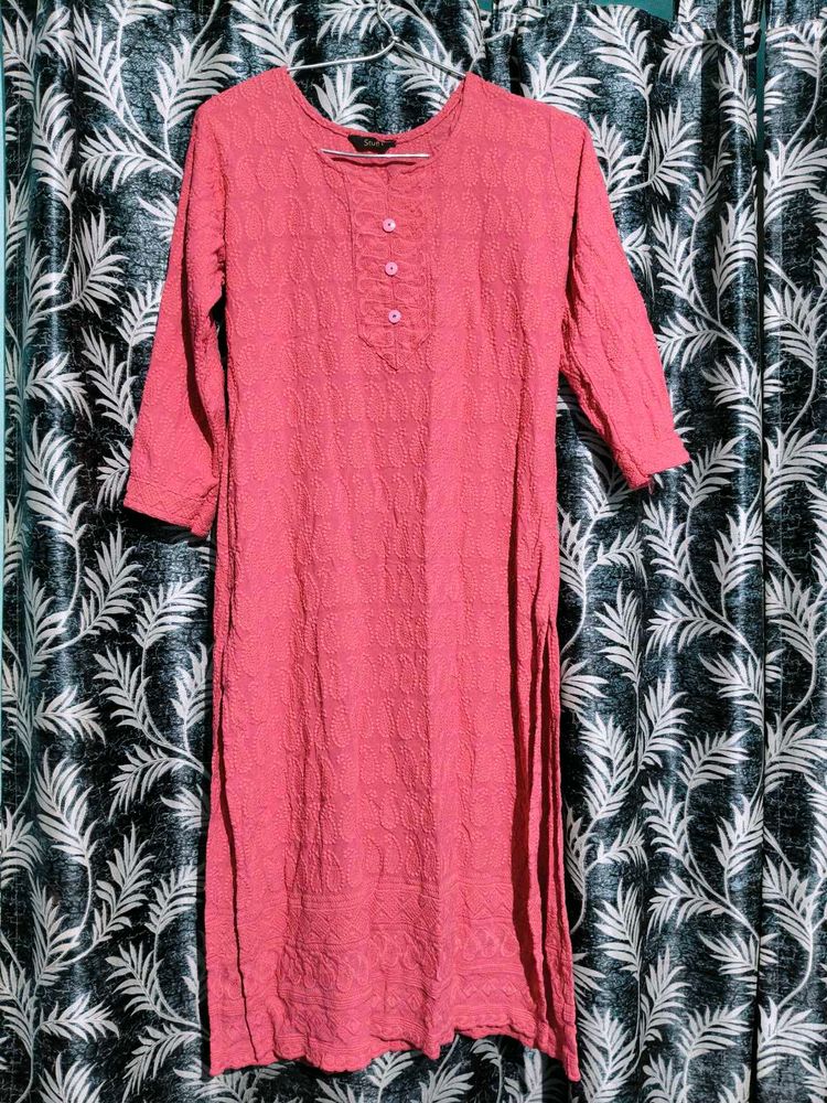 Pink heavy Work kurti