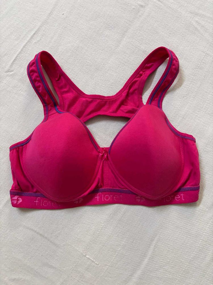 Floret Sports Gym Pink Bra