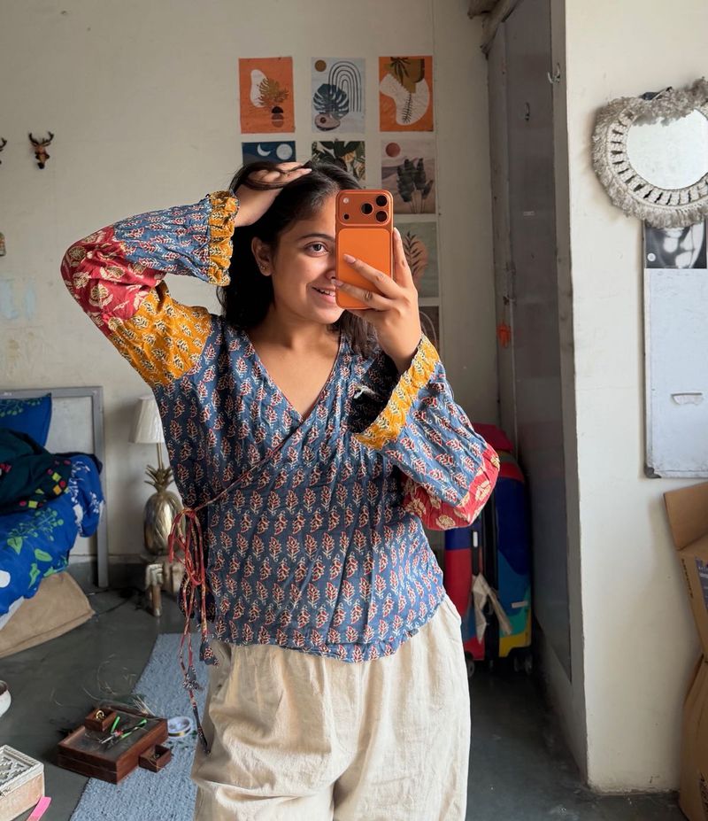 Boho Wrap Style Printed Top