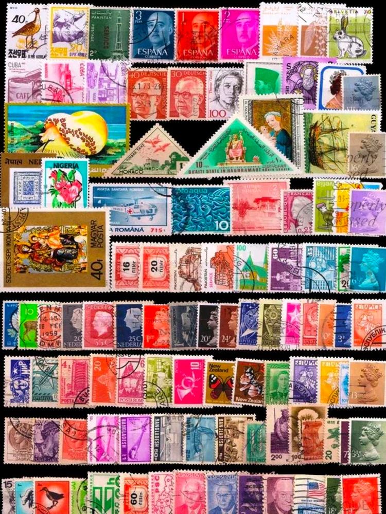 100 Different Stamps from various countries