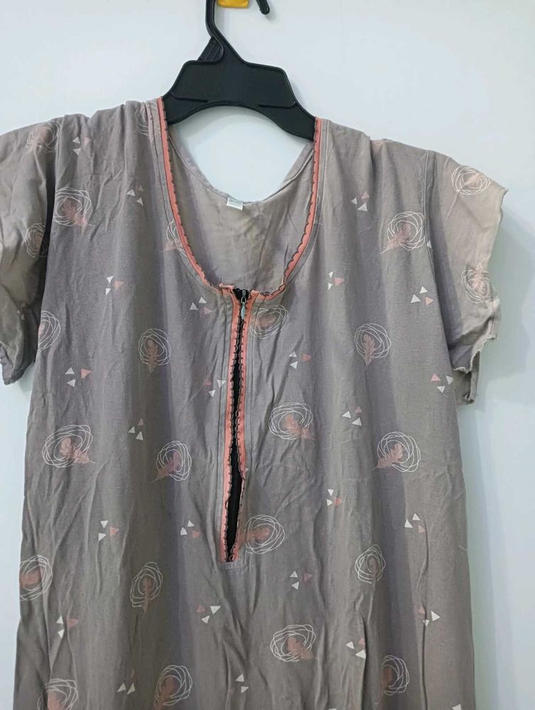 Printed Grey Gown