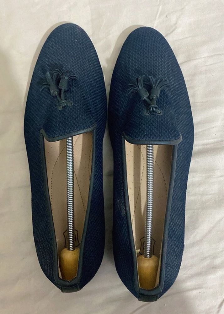 Navy Blue Tassel Loafers