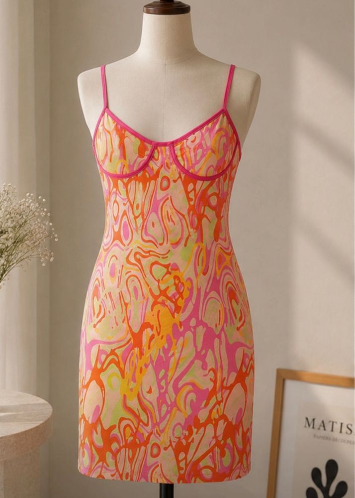 Funky Abstract Print Mini Dress
