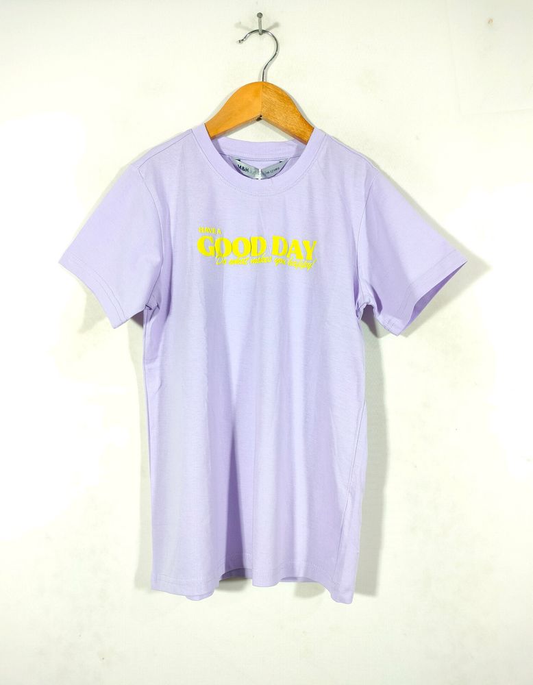 Lavender Printed Casual T Shirt (Girl's)