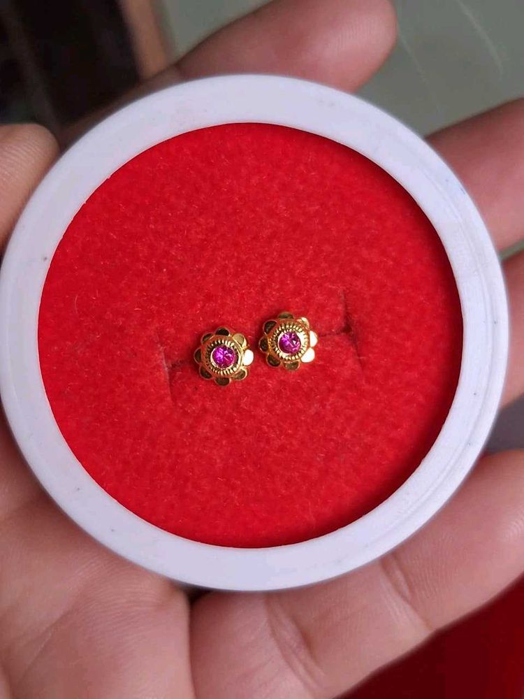 Gold Flower Stud Earrings